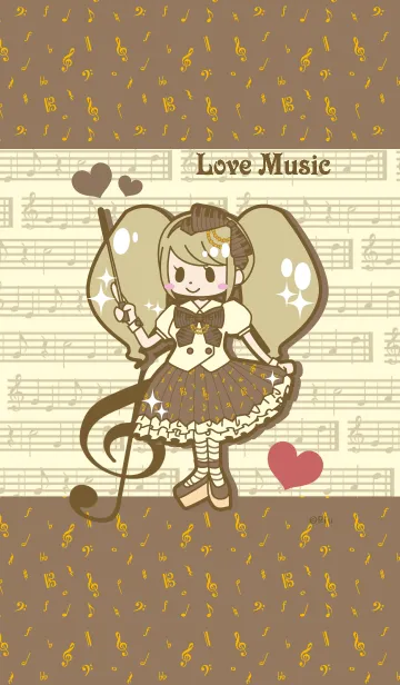 [LINE着せ替え] Love Music Girlの画像1