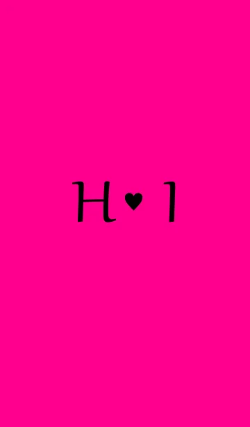 [LINE着せ替え] Initial "H ＆ I" Vivid pink ＆ black.の画像1