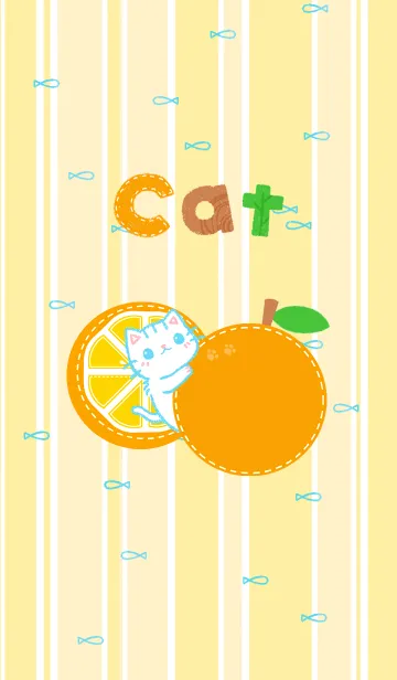 [LINE着せ替え] Orange + Catの画像1
