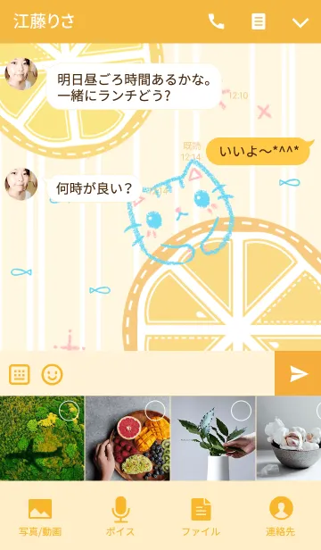 [LINE着せ替え] Orange + Catの画像4