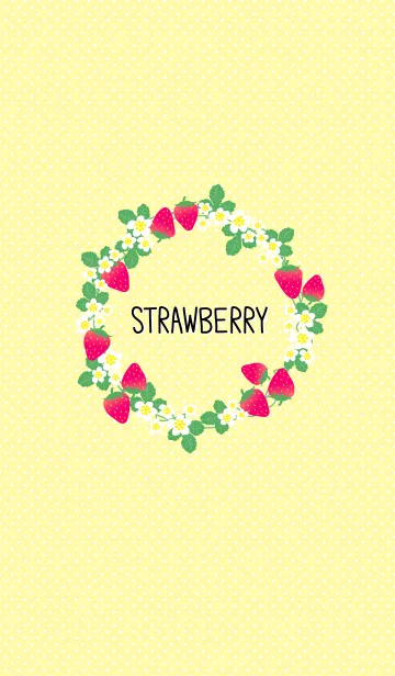 [LINE着せ替え] いちご 水玉-黄色-の画像1