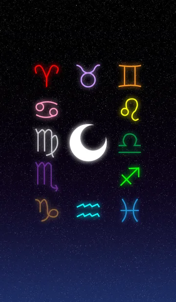 [LINE着せ替え] New Moon And Twelve Constellationsの画像1