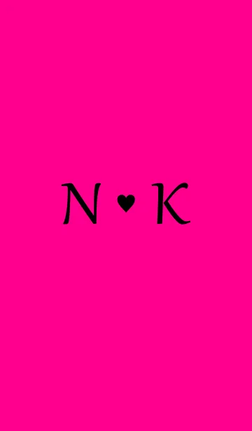 [LINE着せ替え] Initial "N ＆ K" Vivid pink ＆ black.の画像1