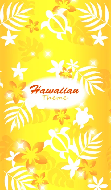 [LINE着せ替え] HawaiianTheme ハッピーハワイ柄5 黄色の画像1