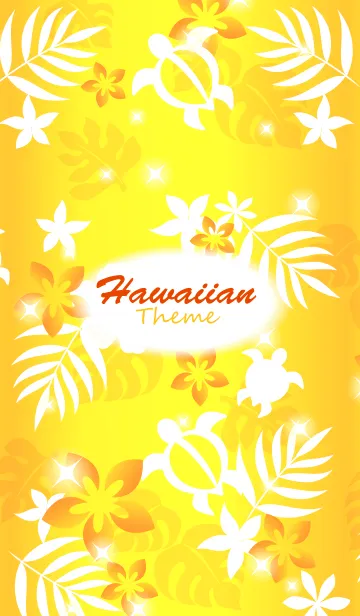 HawaiianTheme ハッピーハワイ柄5 黄色の着せ替えメイン画像