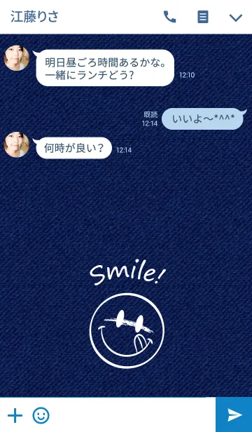 [LINE着せ替え] Simple Smile Denimの画像3