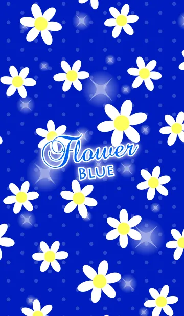 [LINE着せ替え] シンプルな大きめ花柄の着せかえ-青-の画像1