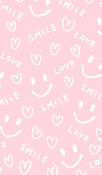 [LINE着せ替え] スマイル ラブ ハート-ピンク3-の画像1