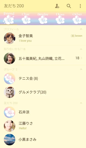 [LINE着せ替え] ハイビスカス レインボーカラーの画像2