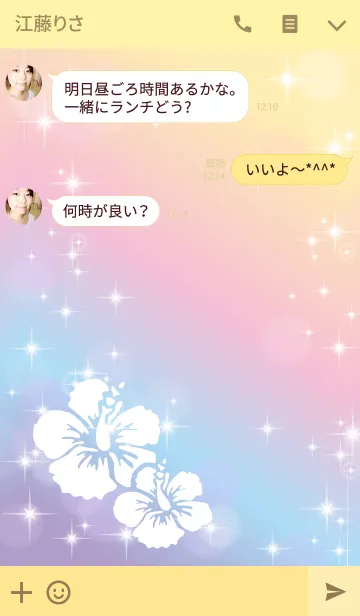 [LINE着せ替え] ハイビスカス レインボーカラーの画像3