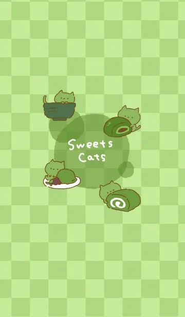 [LINE着せ替え] Sweets cats -抹茶-の画像1