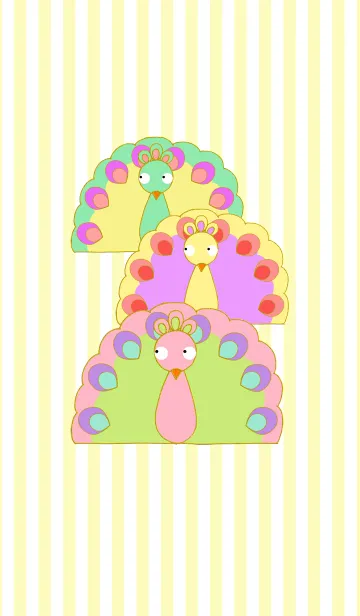 [LINE着せ替え] パステルカラー孔雀の画像1
