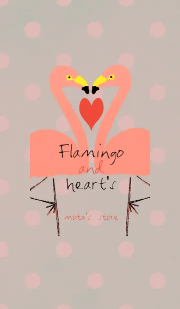 [LINE着せ替え] Flamingo ＆ heart's ♡の画像1