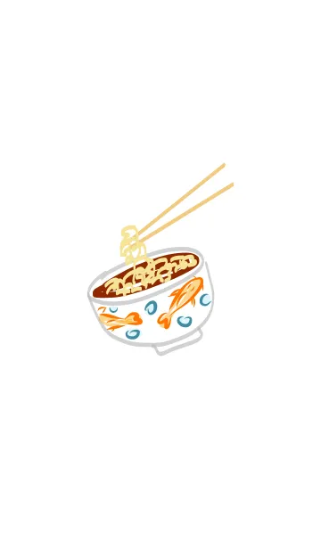 [LINE着せ替え] Lovely Noodles ＆ Fish Bowl Ramen Blueの画像1