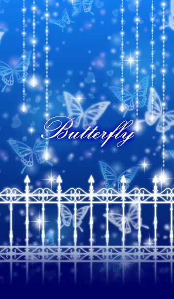 [LINE着せ替え] Butterfly 幻想蝶々-青-の画像1