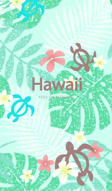 [LINE着せ替え] Hawaii full of flowers -green-の画像1
