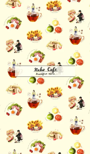 [LINE着せ替え] Neko Cafe - breakfast menu -の画像1