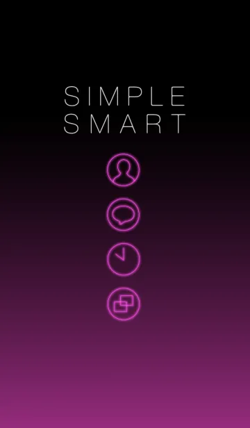 [LINE着せ替え] シンプル スマート -ピンク＆ブラック-の画像1