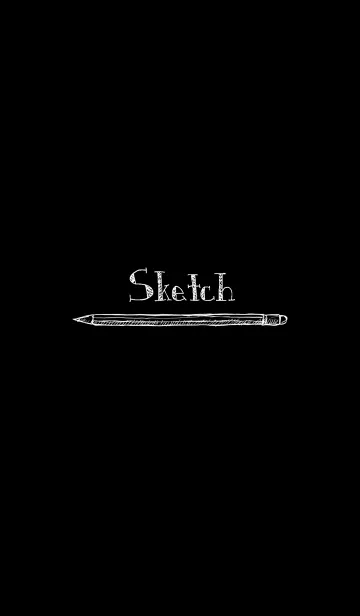 [LINE着せ替え] スケッチ（黑い）の画像1