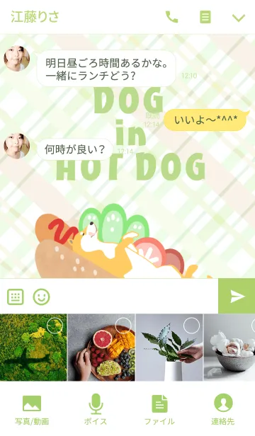 [LINE着せ替え] ホットドッグの中に犬の画像4