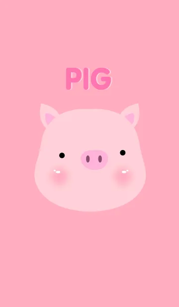 [LINE着せ替え] Simple Pink Pig theme v.5の画像1