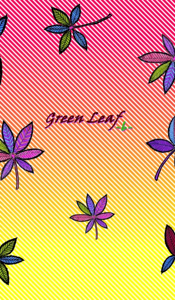 [LINE着せ替え] Green leaf-6- Pinkの画像1