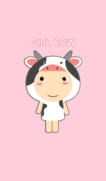 [LINE着せ替え] Simple Girl Cow themeの画像1
