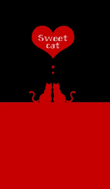 [LINE着せ替え] sweet cat 【black＆red】の画像1