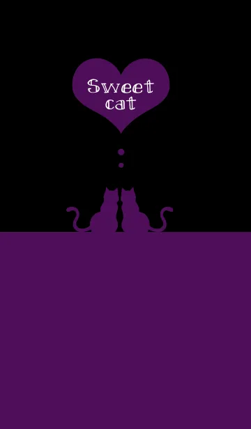 [LINE着せ替え] sweet cat 【black＆purple】の画像1