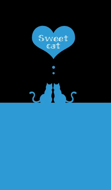 [LINE着せ替え] sweet cat 【black＆blue】の画像1