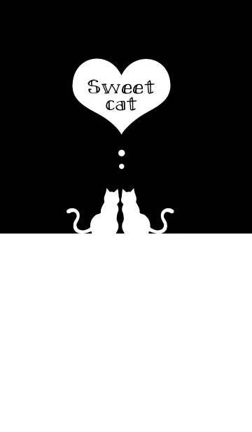 [LINE着せ替え] sweet cat 【black＆white】の画像1
