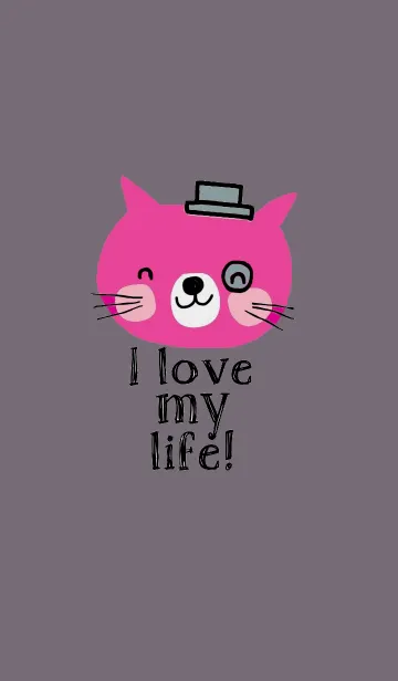 [LINE着せ替え] Pink Cat, i love my life.の画像1