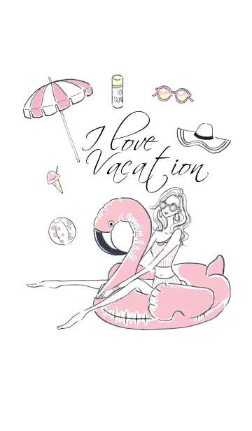 [LINE着せ替え] I LOVE Vacation -LOVE series 01-の画像1