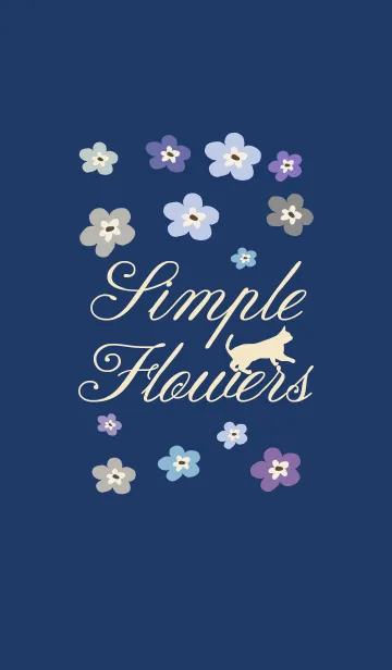 [LINE着せ替え] シンプルフラワー with catの画像1