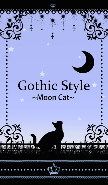 [LINE着せ替え] シルエット猫が可愛いゴシック系着せ替え♥の画像1