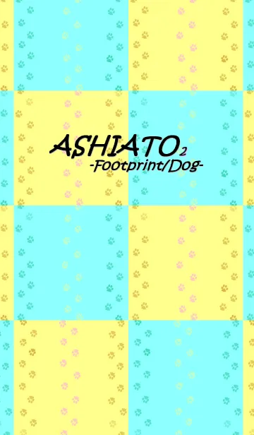 [LINE着せ替え] ASHIATO 2 -Dog-Yellow × Light blueの画像1