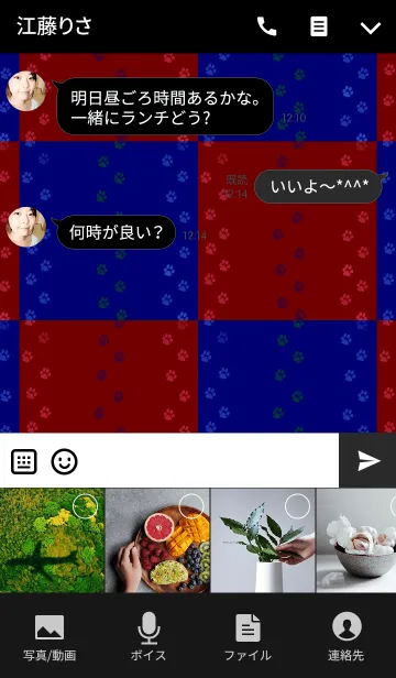 [LINE着せ替え] ASHIATO 2 -Dog- Red × Blueの画像4