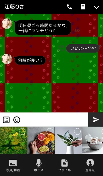 [LINE着せ替え] ASHIATO 2 -Dog-Red × Greenの画像4