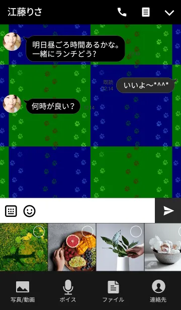 [LINE着せ替え] ASHIATO 2 -Dog-Green × Blueの画像4