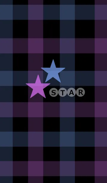 [LINE着せ替え] 青と紫チェックと星の画像1
