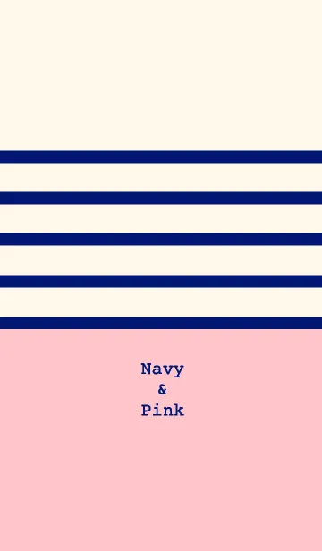 [LINE着せ替え] Simple border -Navy＆Pink-の画像1