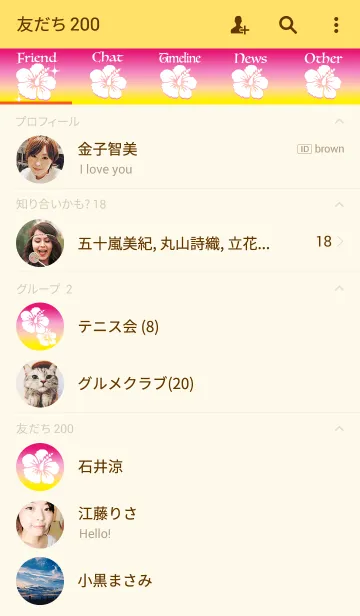 [LINE着せ替え] ハイビスカス ピンクイエローの画像2