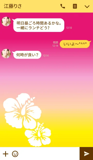 [LINE着せ替え] ハイビスカス ピンクイエローの画像3