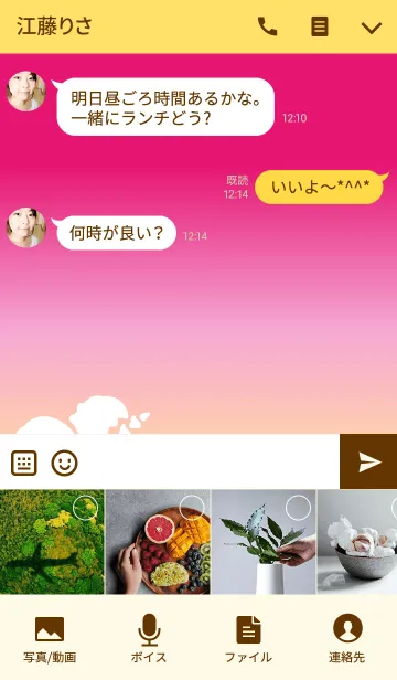 [LINE着せ替え] ハイビスカス ピンクイエローの画像4