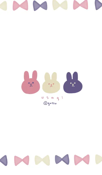 [LINE着せ替え] うさぎ(ネイビー×ピンク)の画像1