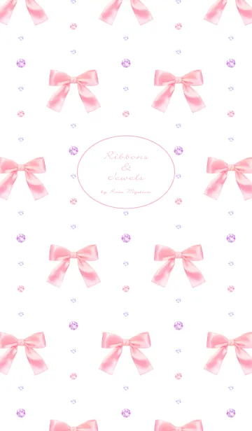 [LINE着せ替え] リボンと宝石 - Sweet Pinkの画像1