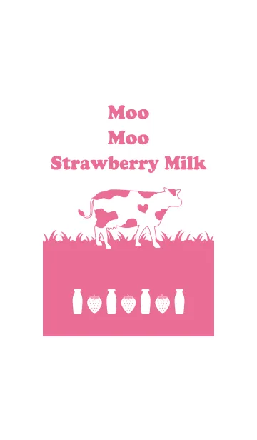 [LINE着せ替え] Moo Moo Strawberry Milkの画像1