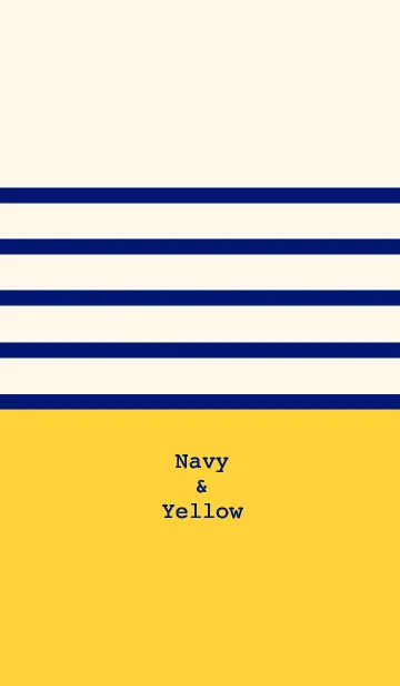 [LINE着せ替え] Simple border -Navy＆Yellow-の画像1