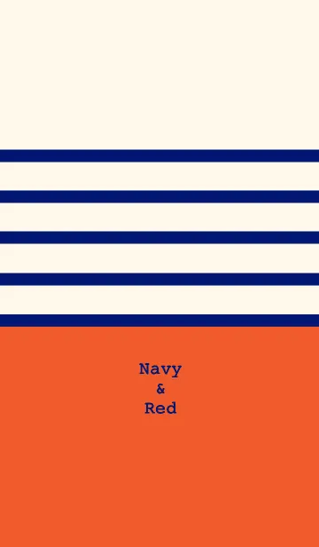 [LINE着せ替え] Simple border -Navy＆Red-の画像1