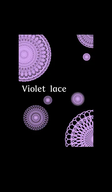 [LINE着せ替え] お花とリボンレース-くろむらさき-の画像1